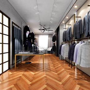 鄭州最優(yōu) 簡約服裝店設(shè)計效果圖